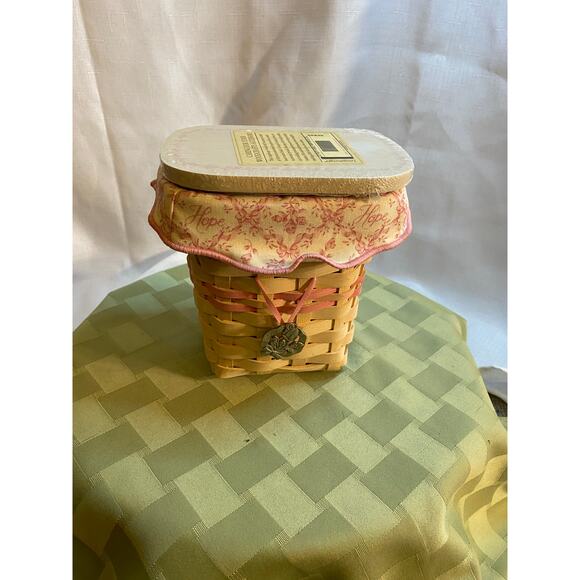 Longaberger 2004 Horizon of Hope /A.C.S. Basket w/Liner, Protector, Lid & Tie-On - Picture 2 of 16